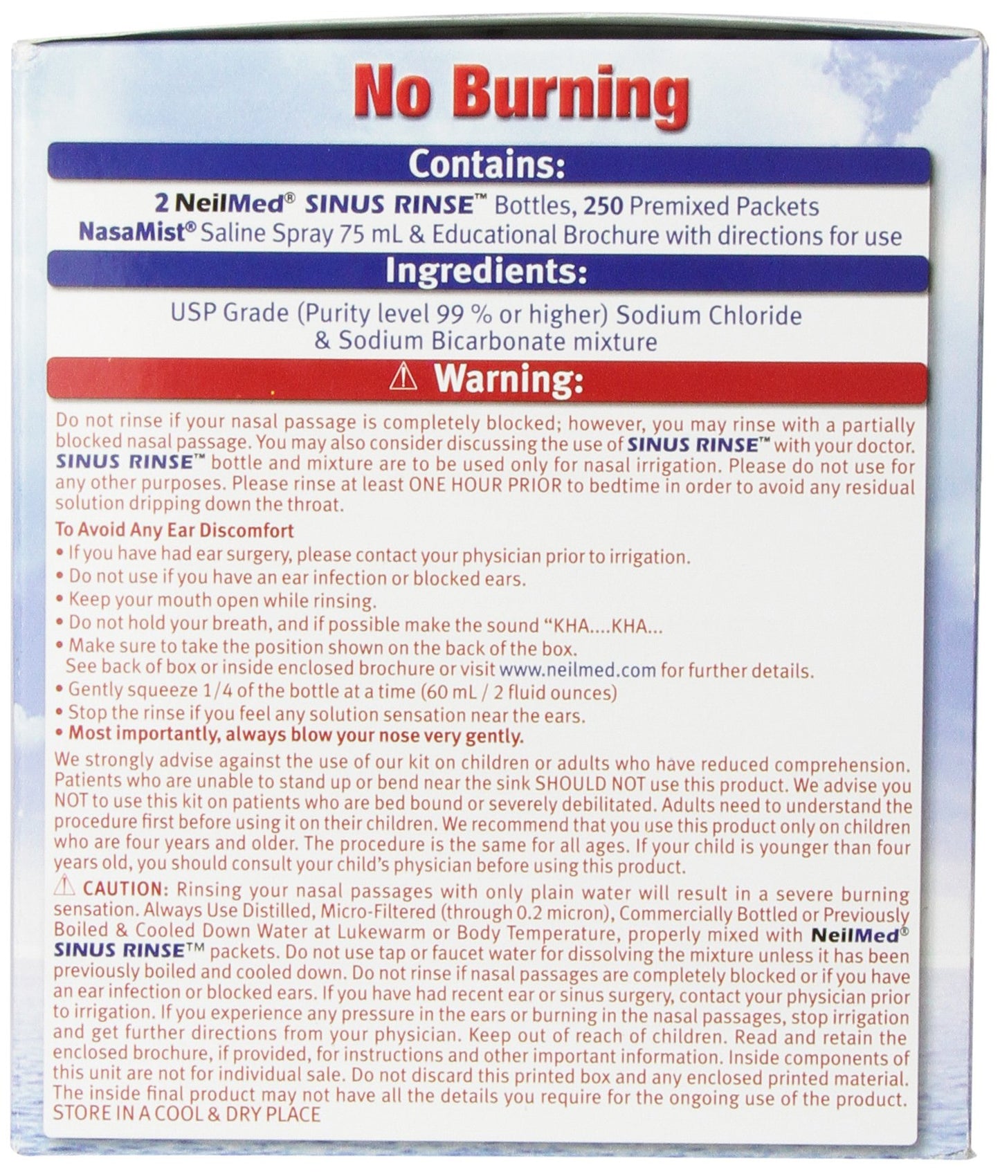 NeilMed Sinus Rinse - 2 squeeze Bottles 240mL (8fl oz) & Nasamist Saline Spray 75mL - 250 Premixed Packets - BONUS Nasa Mist Saline Spray - Value Pack