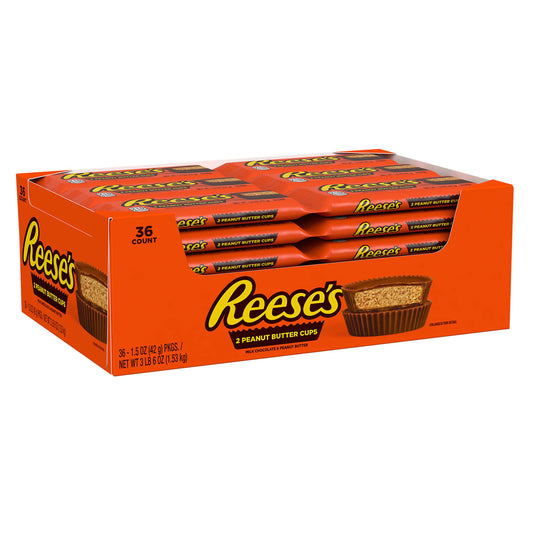 REESE'S Milk Chocolate Full Size, Easter Peanut Butter Cups Candy Packs, 1.5 oz (36 Count)