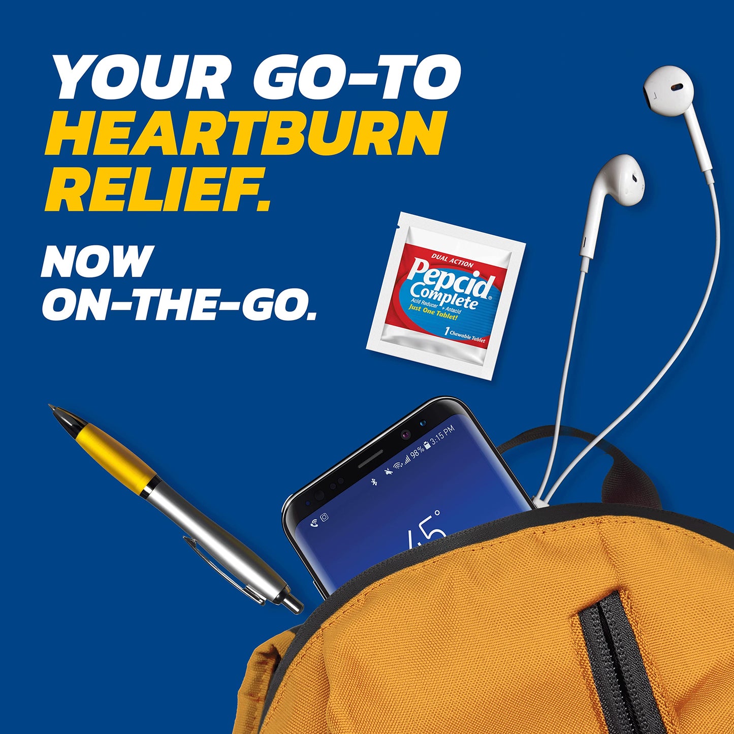 Pepcid Complete Dual Action Acid Reducer + Antacid Chewable Tablets, Berry Flavor, 8 ct.