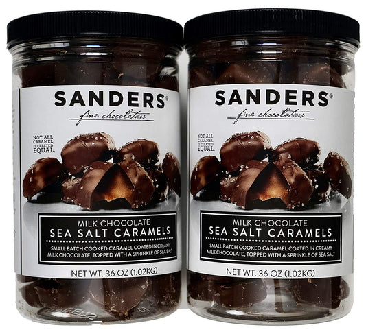 Sanders Milk Chocolate Sea Salt Caramels - 36oz Container - (SUPER VALUE 2 Pack)