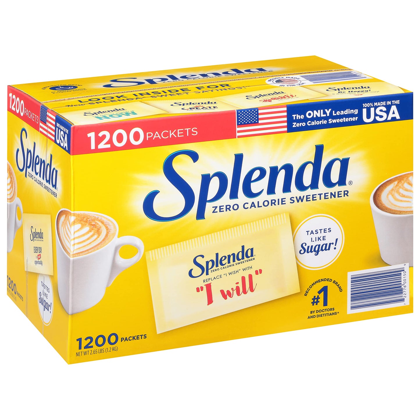 Splenda Sweetener, 1200 Count, 2.65 lbs (Packaging may vary)