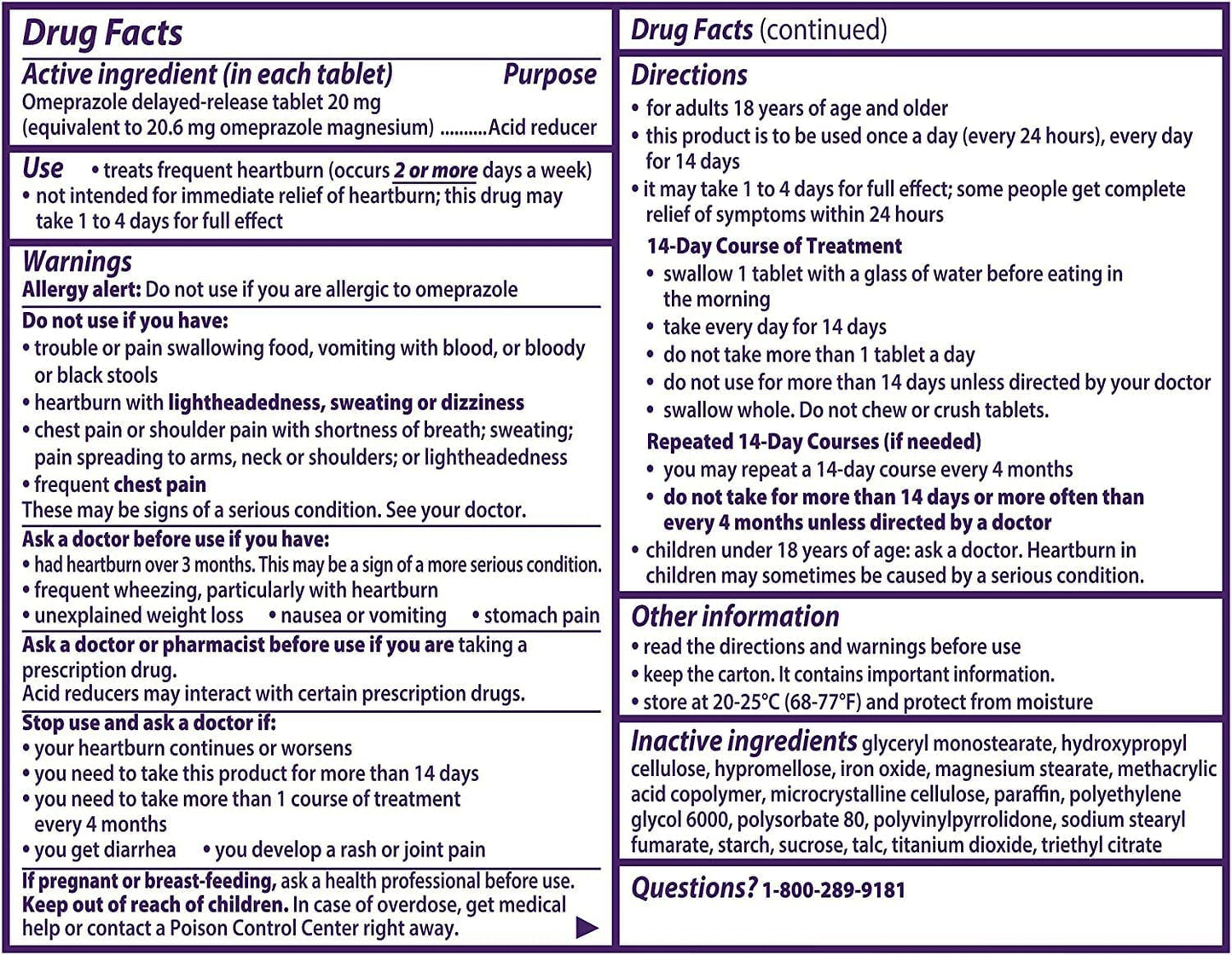 Prilosec OTC Acid Reducer, Delayed-Release Tablets, 2 Pack-84 Count
