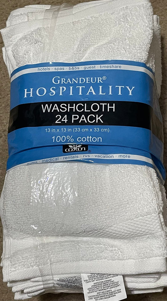 Grandeur Hospitality 100% Cotton Wash Cloths 24 Pack (Gold) (Gold)