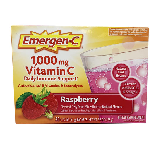 Alacer Emergen-C Vitamin C Raspberry - 1000 mg - 30 Packets