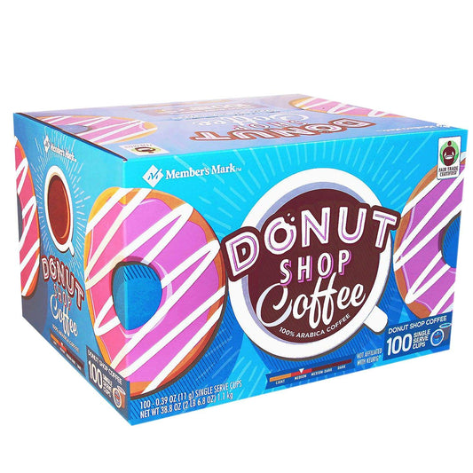 Member's Mark Donut Shop (100 Single-Serve Cups) Net Wt 38.8 Oz, Donut Shop Coffee, 38.8 Oz