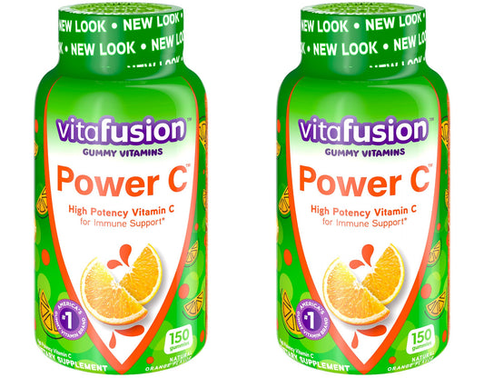 Vita Fusion Power C Adult Vitamins Immune Support Gummy of Natural Orange Flavor High Potency Vitamin C and Nutrition - 2 Pack of 150 Gummies Dietary Supplement