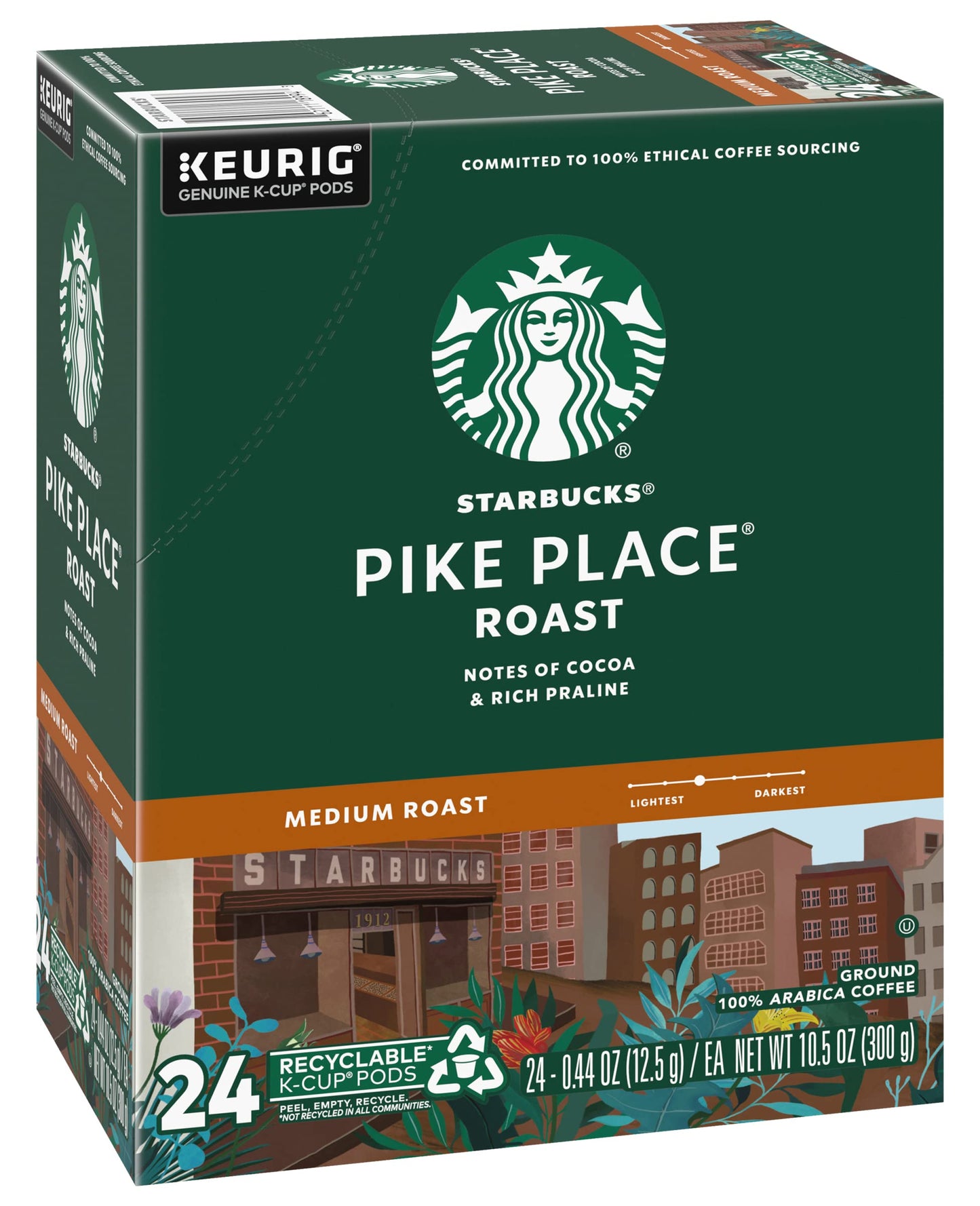 Starbucks Pike Place single serve capsules for Keurig K-Cup pod brewers, 24 Count (Pack of 3)