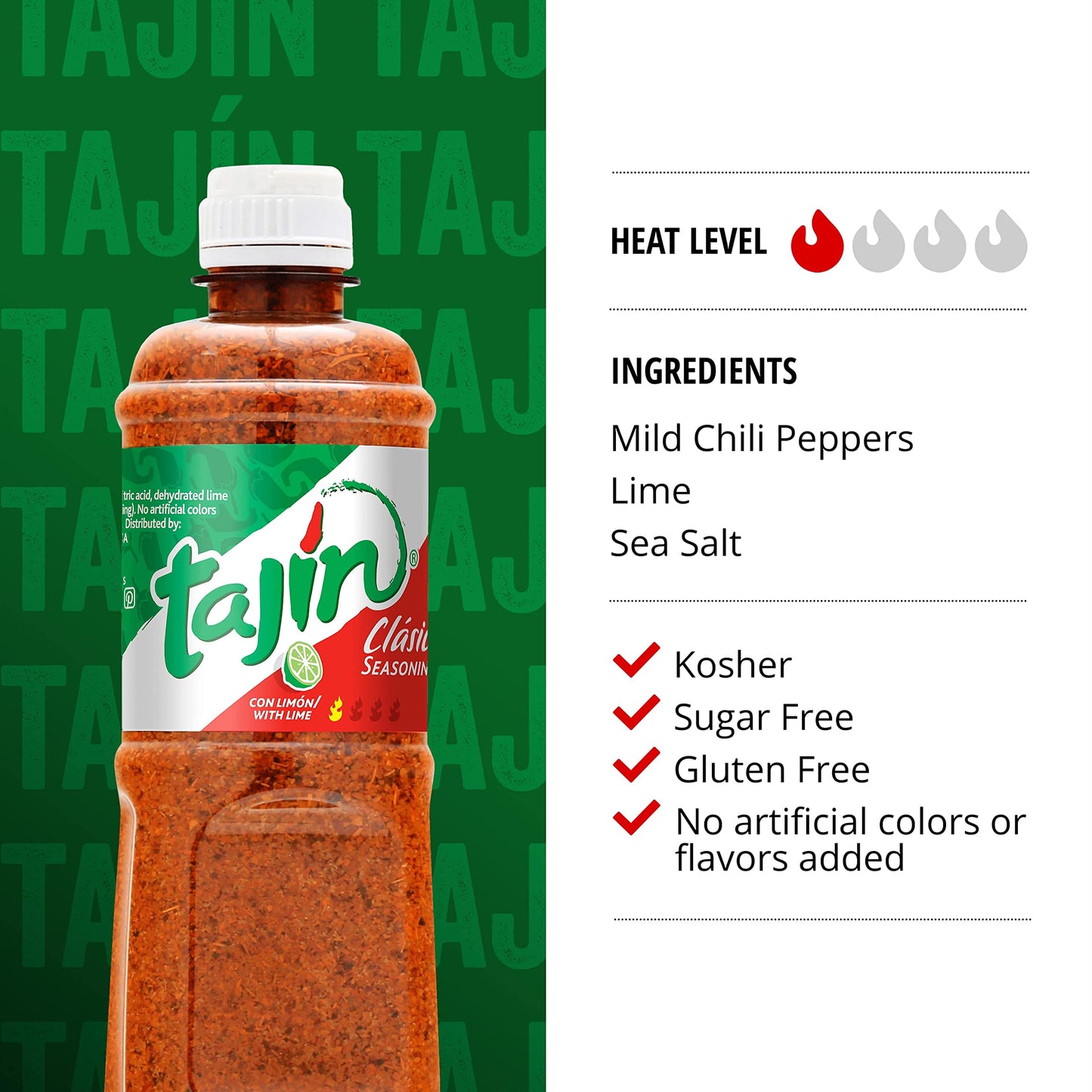 Tajín Clásico Chile Lime Seasoning 14 oz (Pack of 2)
