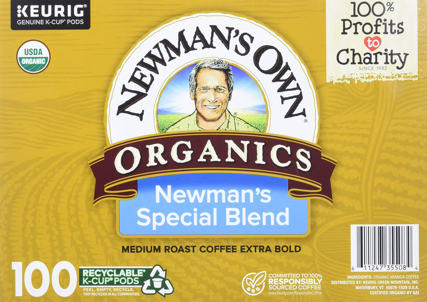 Newman's Own Special Extra Bold Blend Coffee Single-Serve K-Cups, Medium Roast, 100 Count (Packaging May Vary)