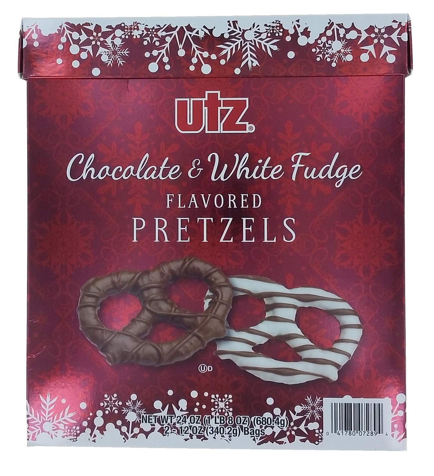 Utz Chocolate & White Fudge Flavored Pretzels 24 Oz,, ()