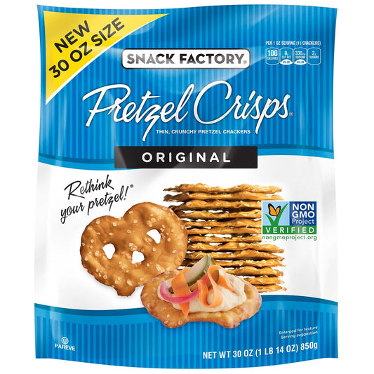 Snack Factory Original Pretzel Crisp, 30 Oz
