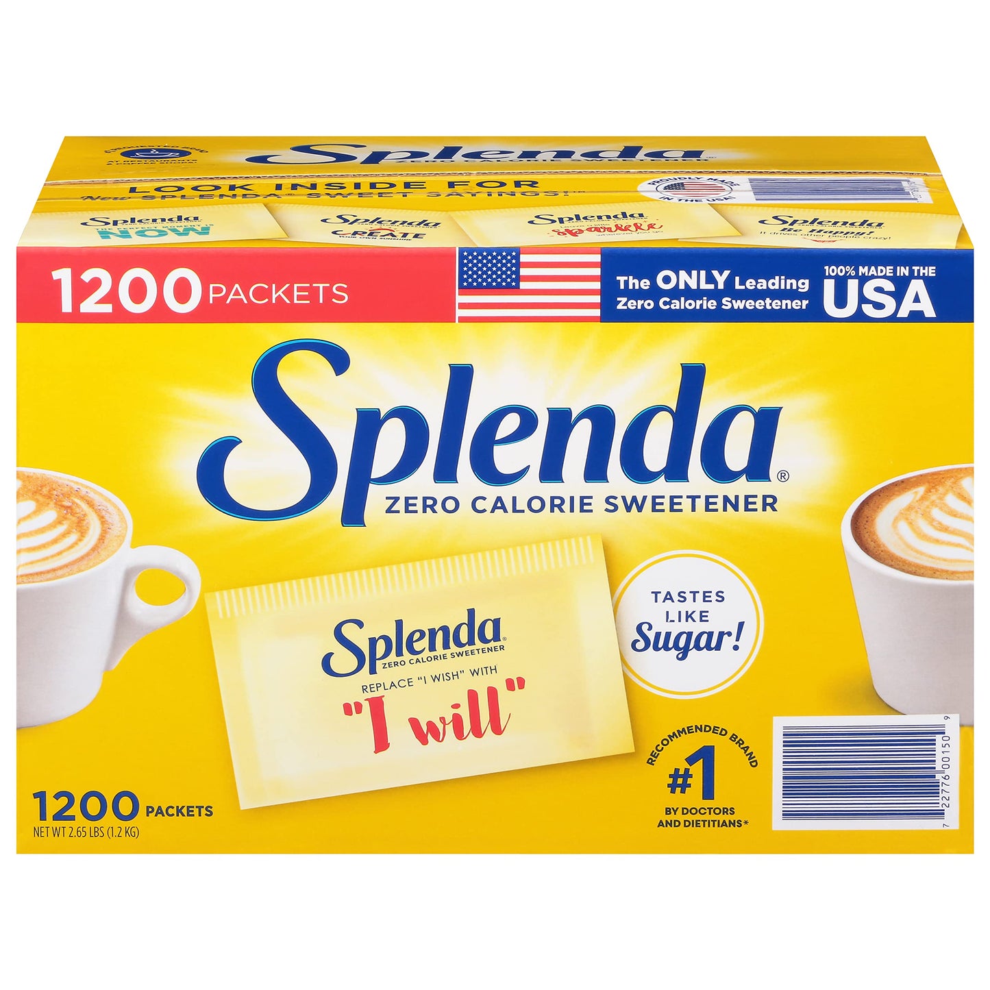 Splenda Sweetener, 1200 Count, 2.65 lbs (Packaging may vary)