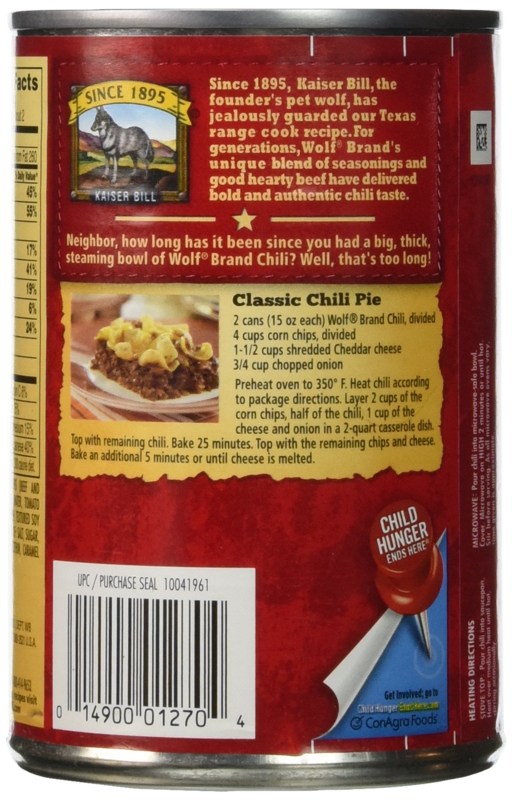 Wolf Chili No Beans 15 oz. - 12 Unit Pack