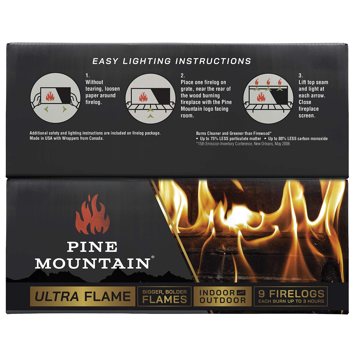 Pine Mountain Ultraflame Fire Starter Log, 3-Hour Burn Time, 9 Logs