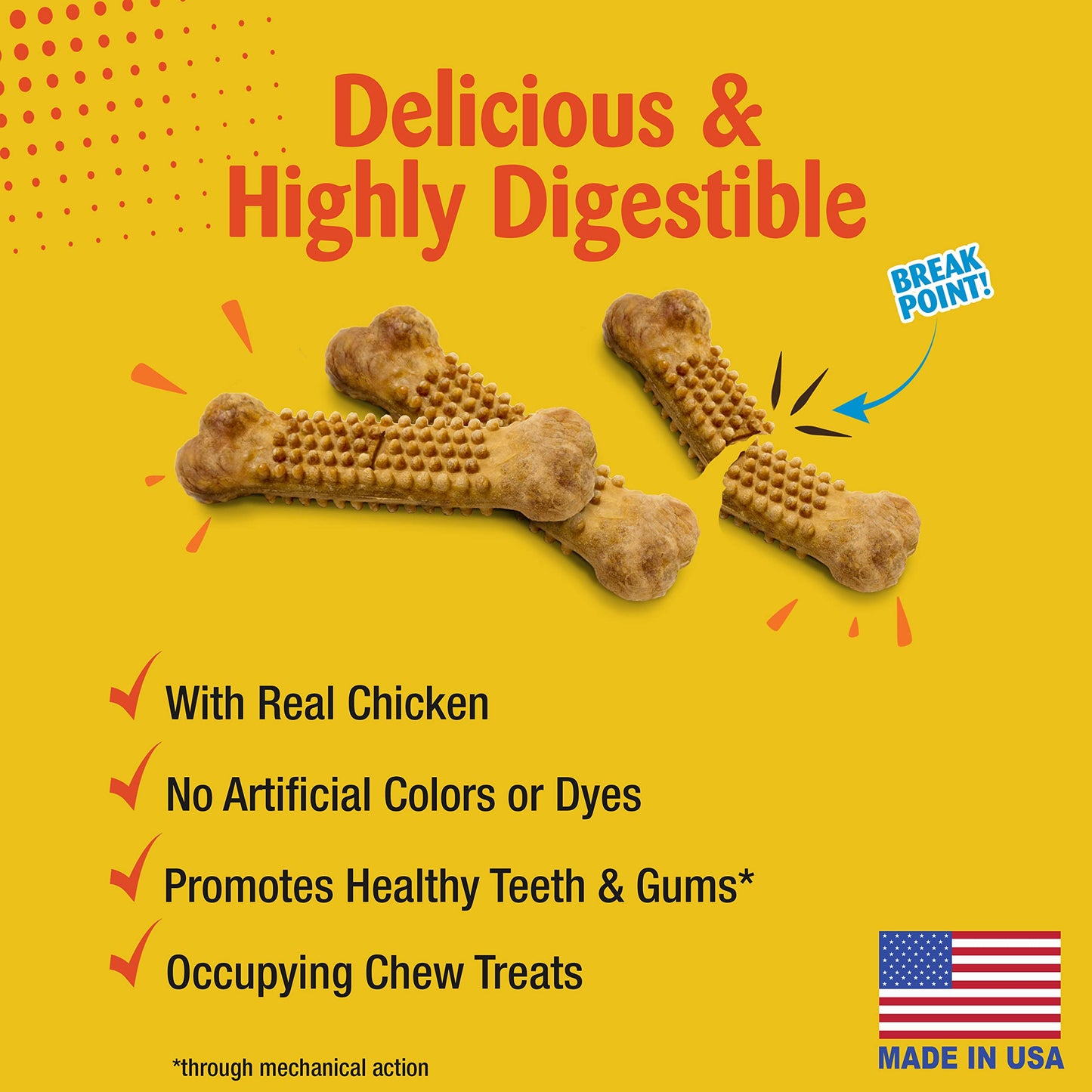 Nylabone Nubz Chicken Dog Treats I All Natural Edible Chew Treats for Dogs l Made in USA l 2 (16 Count) Small - Up to 30 lbs.