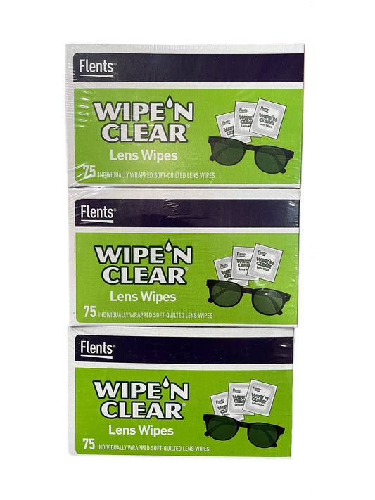Fabric Solution Wipe'N Clear Lens Wipes, 3 X 75 Count