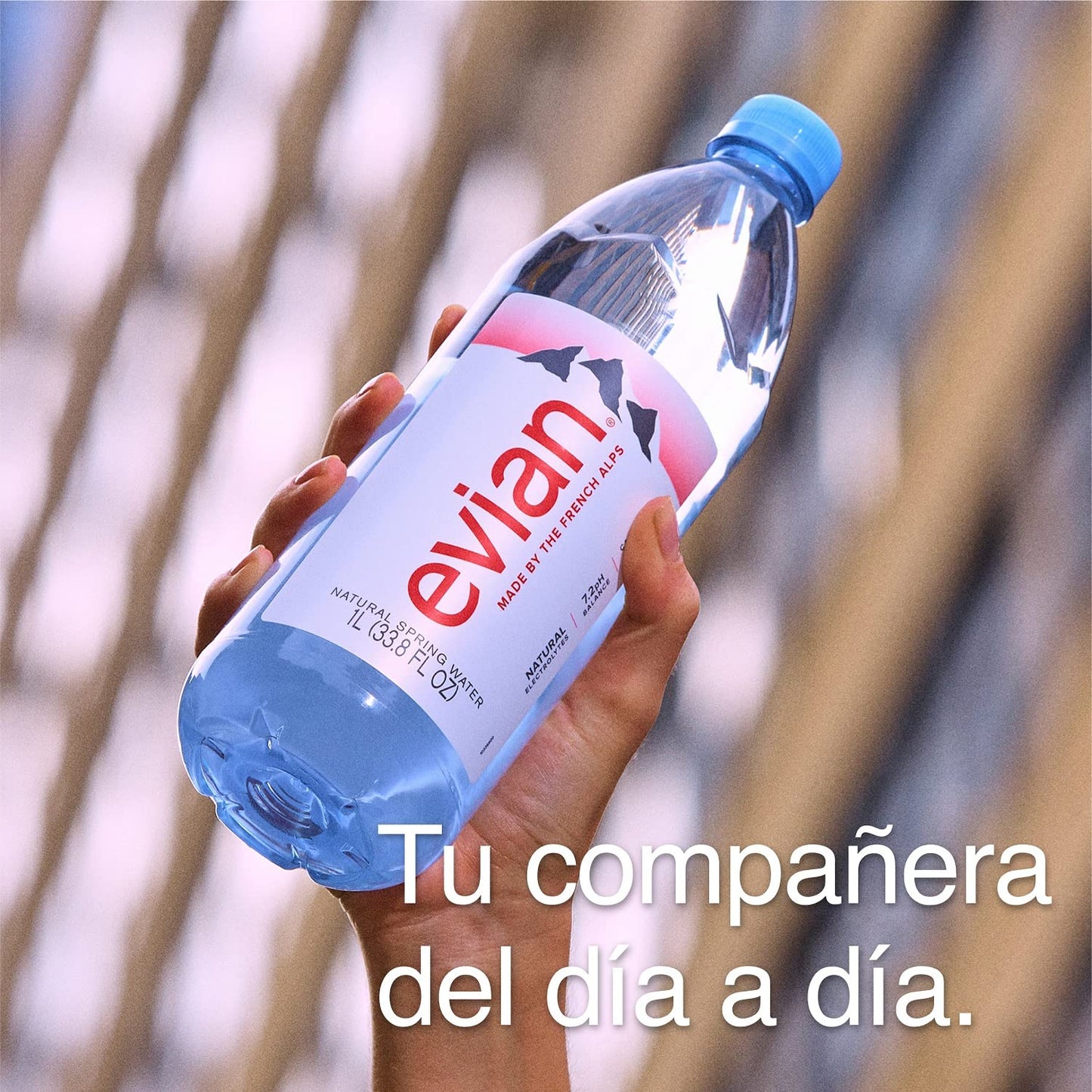 evian Natural Spring Water, Premium Water Bottles, 33.8 Fl Oz (Pack of 12)