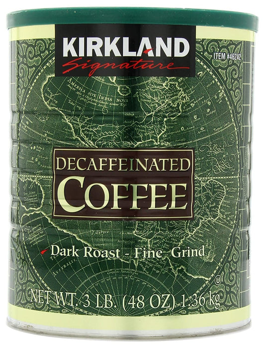 Kirkland Signature Dark Rost Fine Grind Decaf Arabica Coffee, 48 Ounce
