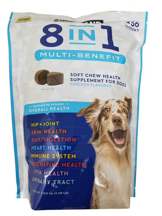 Kirkland Signature 8 in 1 Multi Benefit Soft Chew Health Supplement for Dogs 250 Count 2.48 LB