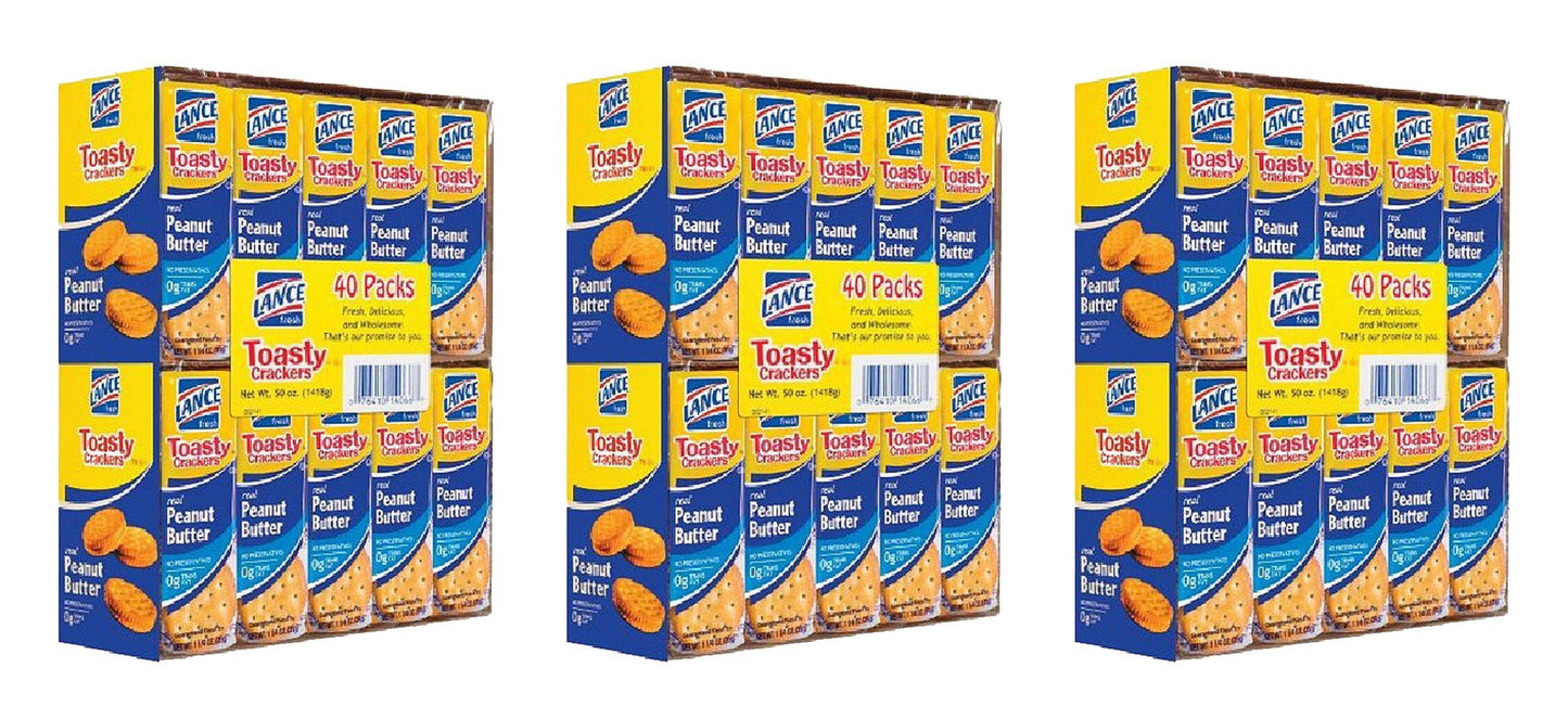 Lance Toasty Peanut Butter Sandwich Crackers (40 ct.) Pack of 3