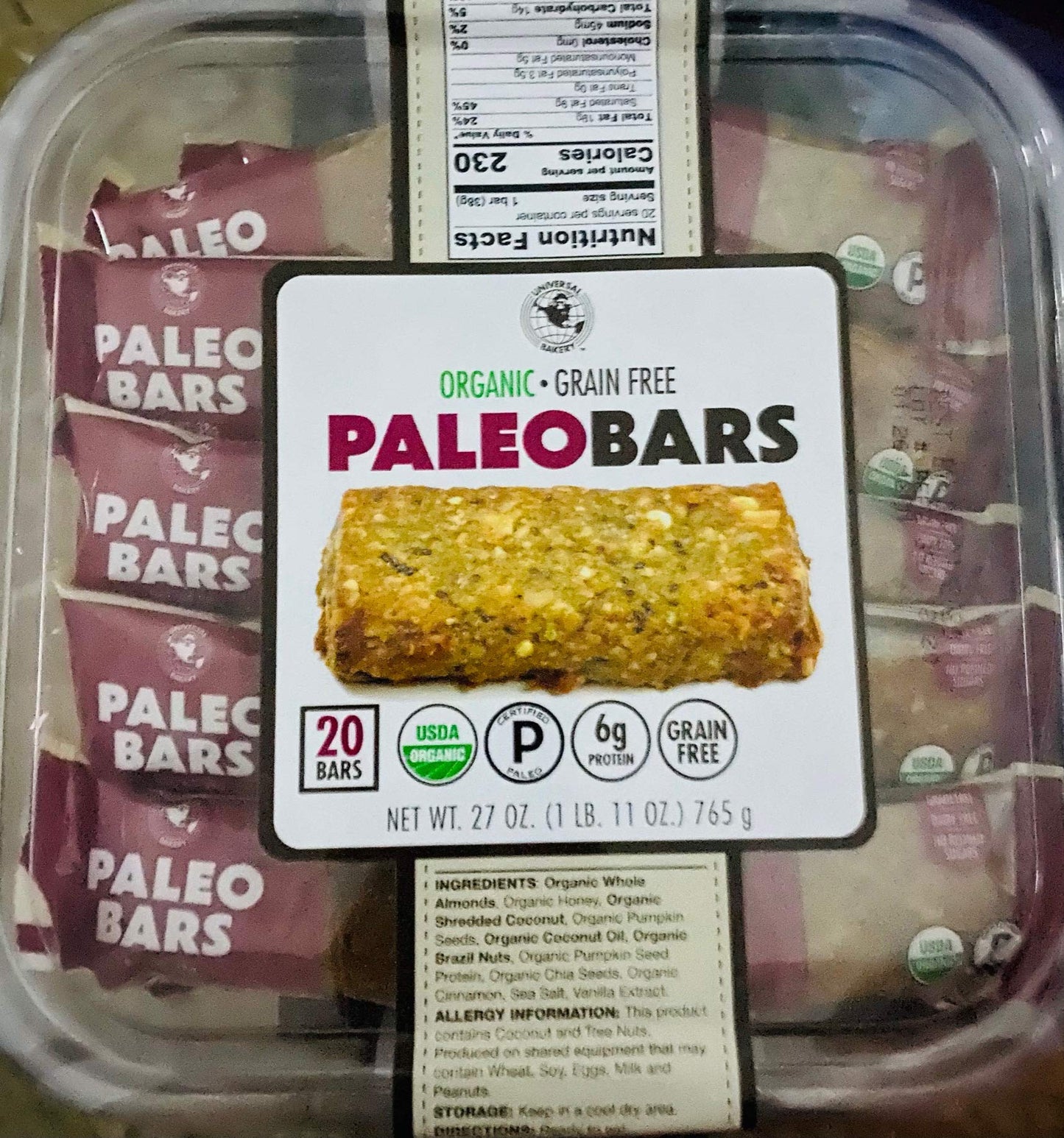 Organic Paleo Bars 27 oz. (2 Pack)