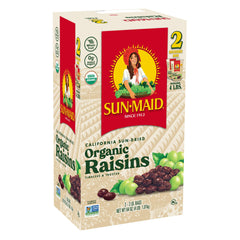 Sun-Maid Organic California Raisins Snack | 32 Ounce Bags | Pack of 2 | Whole Natural Dried Fruit | No Sugar Added | Naturally Gluten Free | Non-GMO | Vegan And Vegetarian Friendly