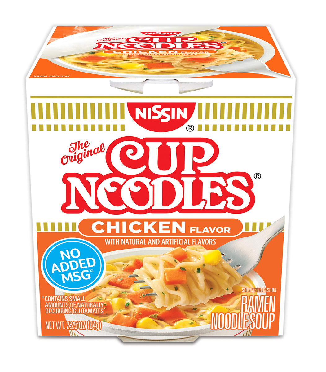 Nissin, Cup Noodles Soup, Chicken Flavor, 2.25 oz (case of 12)