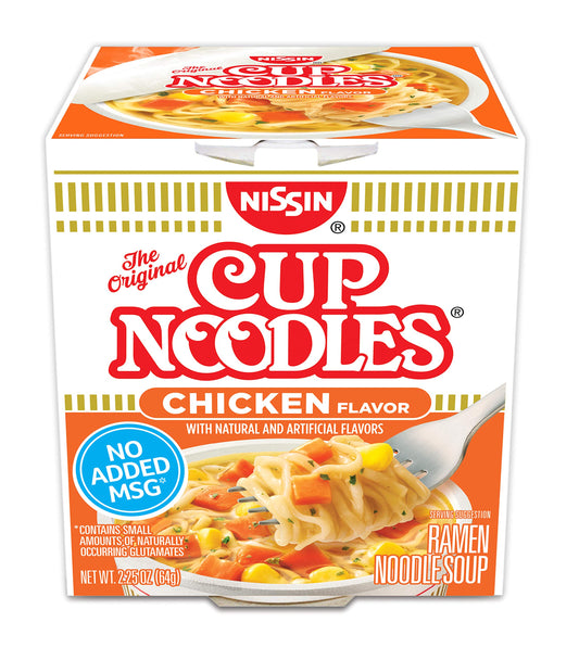 Nissin Cup Noodles Ramen Noodle Soup, Chicken, 2.25 Ounce (Pack of 12)