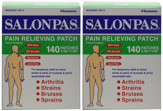 Salonpas Pain Relieving Patch - 140 Count (Two Packages each of 140 Patches)