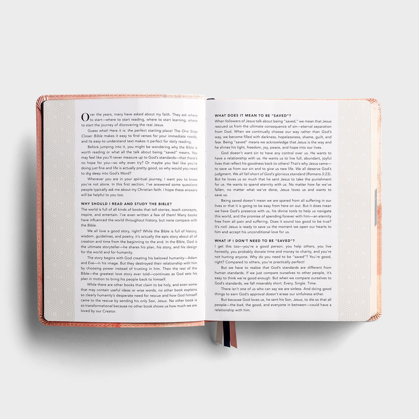 One Step Closer Bible NLT - Pink Watercolor Cloth [Leather Bound] Candace Cameron Bure