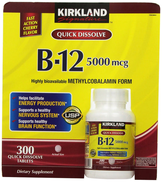 Kirkland Signature Quick Dissolve B-12 5000 mcg., 300 Tablets