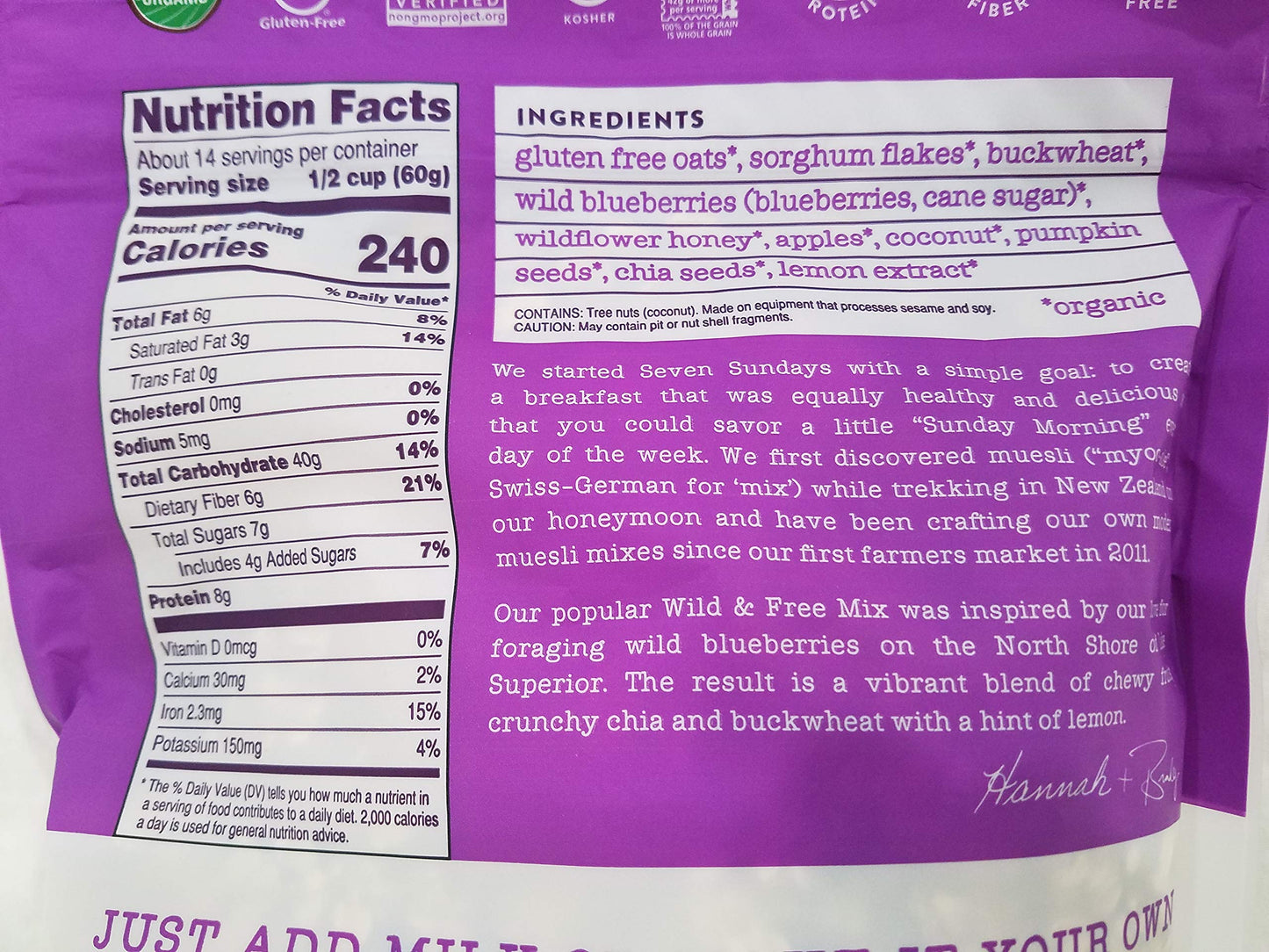 Seven Sundays Organic Blueberry Chia (28 Oz (1.75 Lbs), 28 Oz