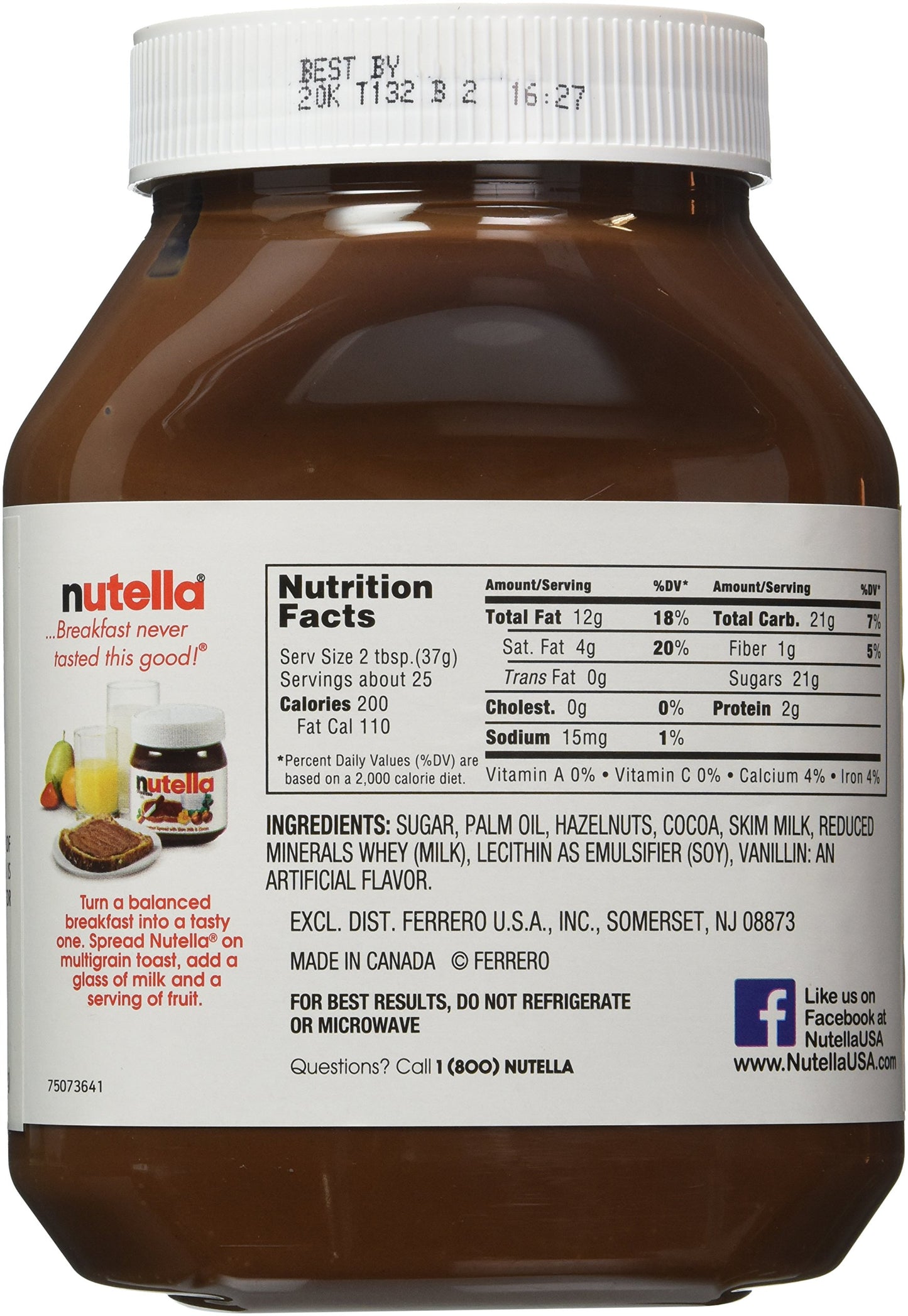 Nutella Hazelnut Spread, 67 Oz, Pack of 2