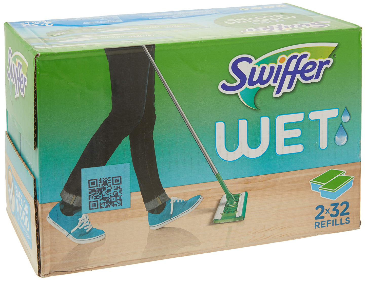 Swiffer Sweeper Wet Mopping Cloths Refills Open Window Fresh 32 Count Pack of 2