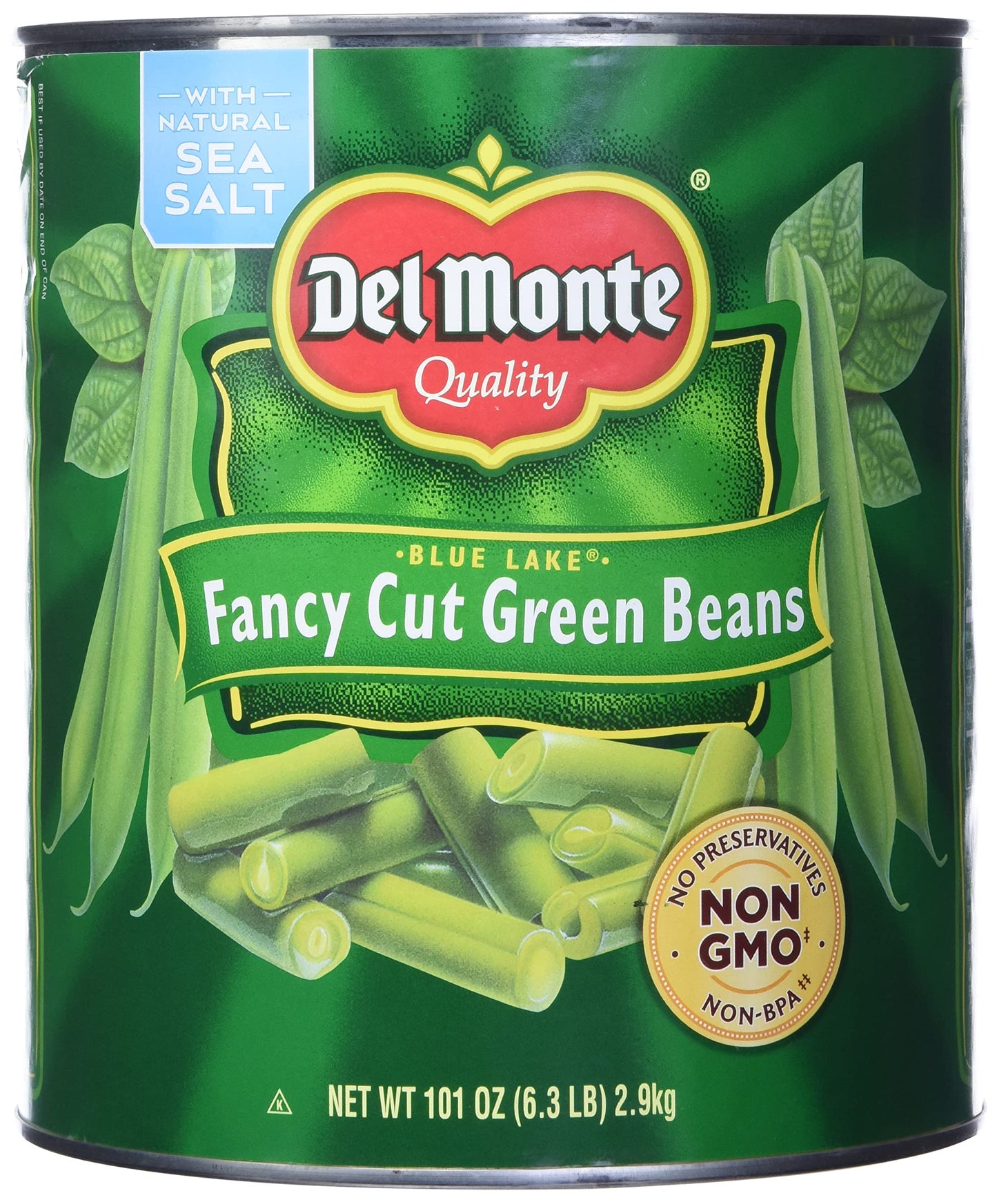 Del monte blue cut green beans 6.3 lb