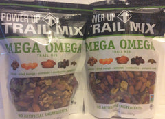 Gourmet Nut Power Up Trail Mix 26oz Each (2 PACK) Mega Omega Trail Mix 26 oz Each Bag