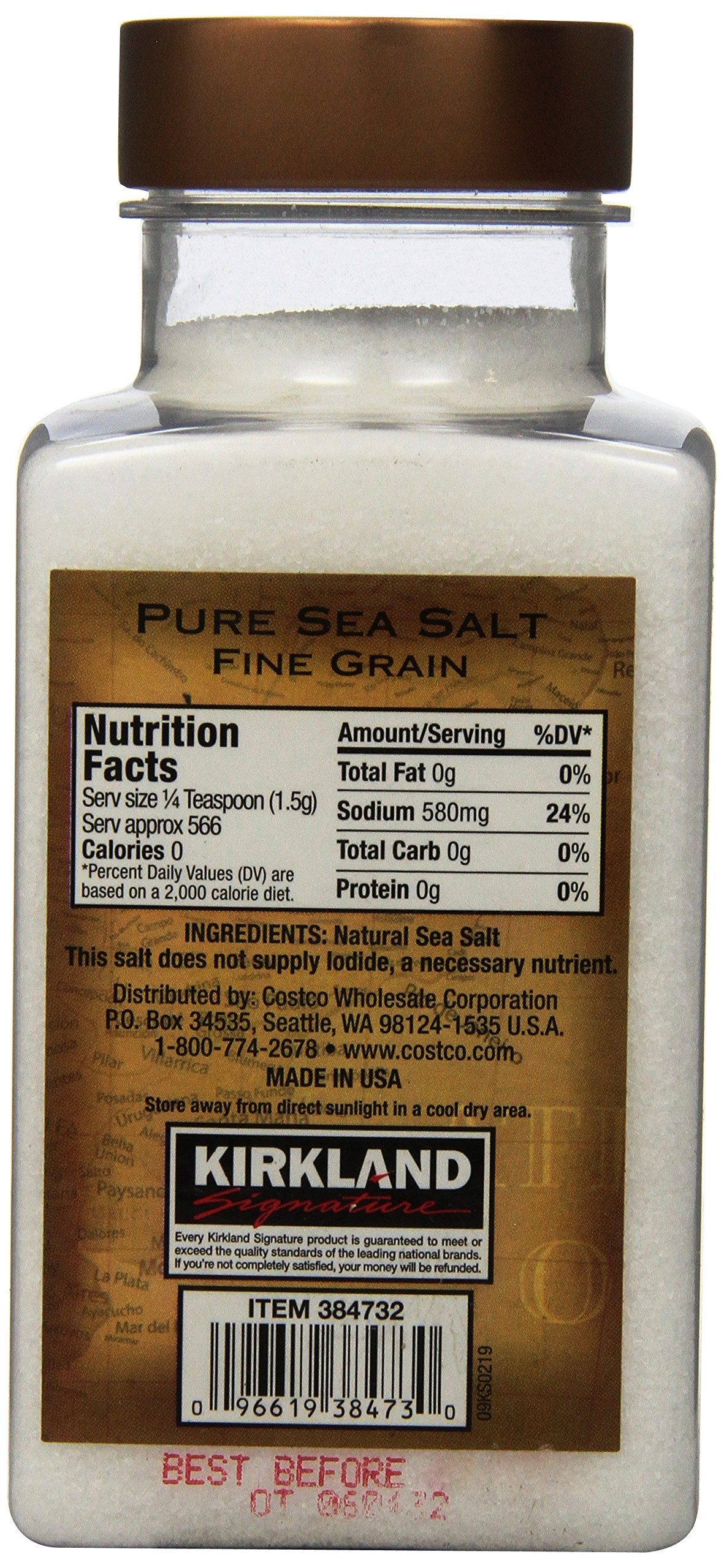 Kirkland Signature Pure Sea Salt, 30 Ounce