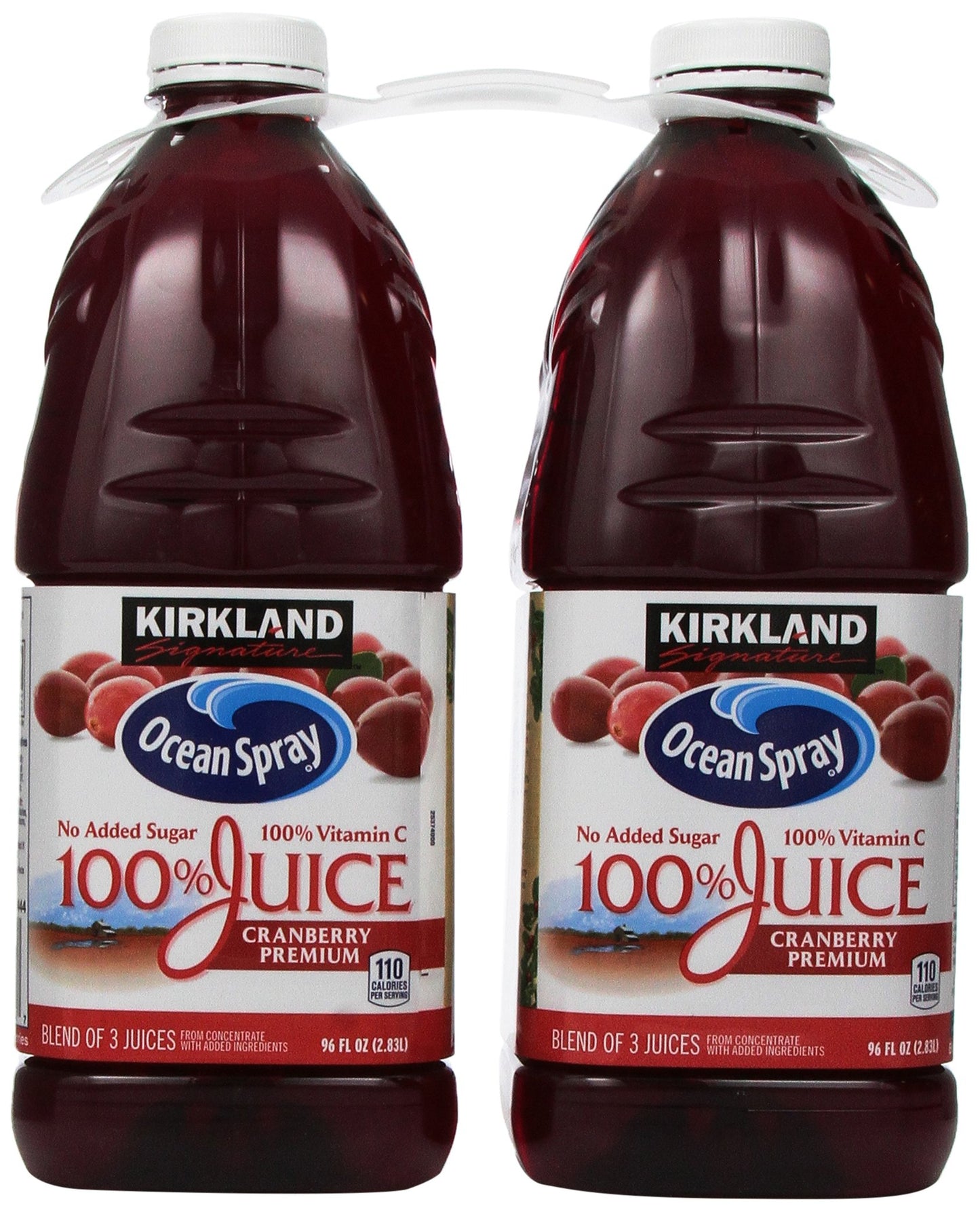 Kirkland Signature Ocean Spray Cranberry Premium Juice, 96 Fl Oz (Pack of 2)