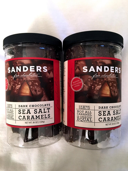 Sanders Dark Chocolate Sea Salt Caramels - 36 ounces (2.25 pounds) - PACK OF 2