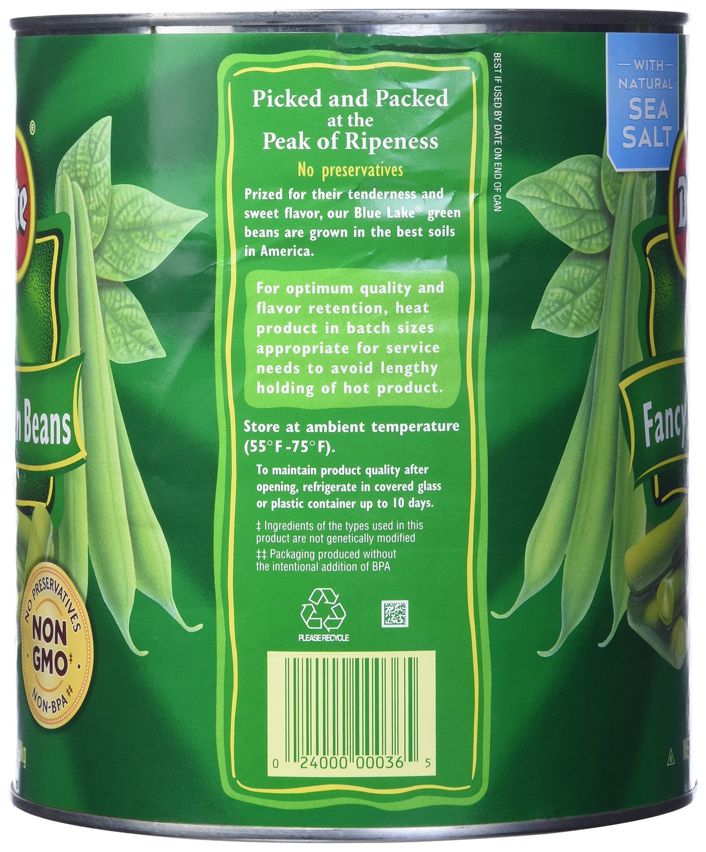 Del monte blue cut green beans 6.3 lb