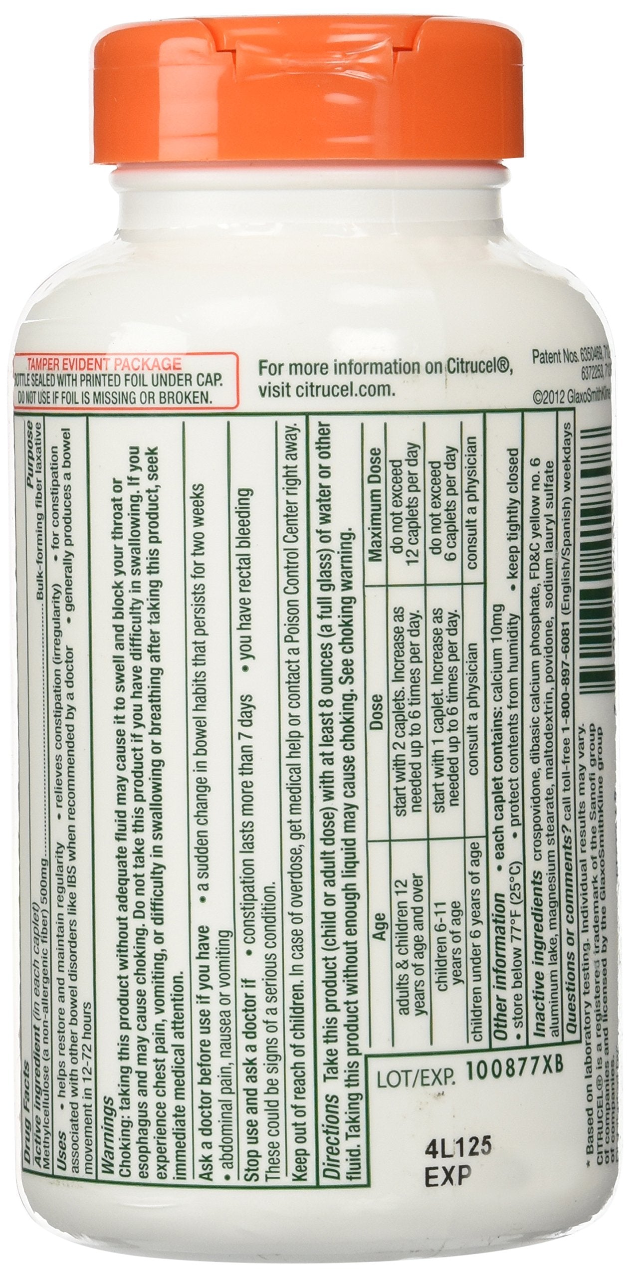 Citrucel Fiber Therapy for Regularity 500 mg - 240 Caplets