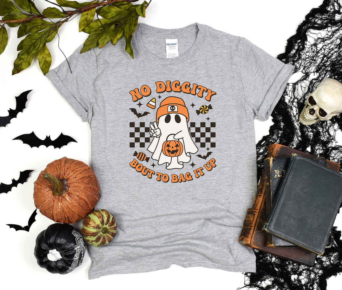 No Diggity Bout to Bag it up Custom Halloween T-Shirt, Comfort Halloween Tee, Team Halloween  Shirt, Retro Halloween Shirt, Halloween Gift