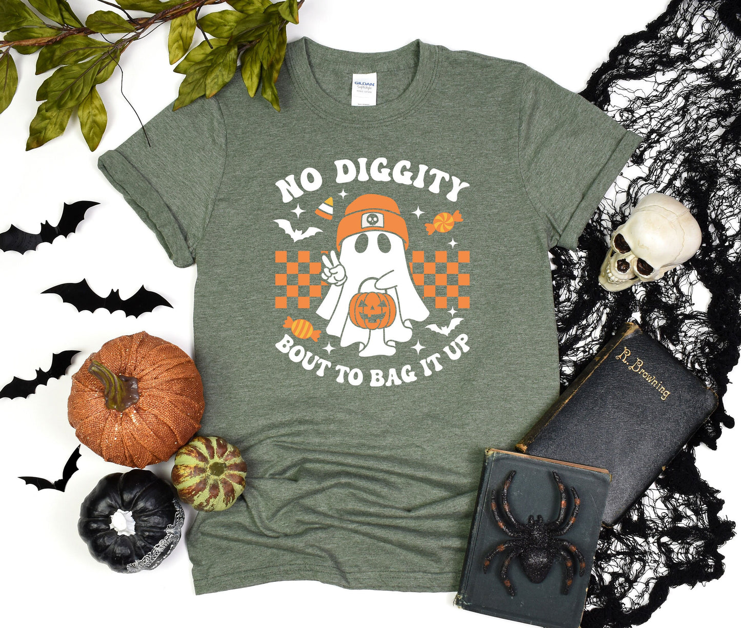No Diggity Bout to Bag it up Custom Halloween T-Shirt, Comfort Halloween Tee, Team Halloween  Shirt, Retro Halloween Shirt, Halloween Gift