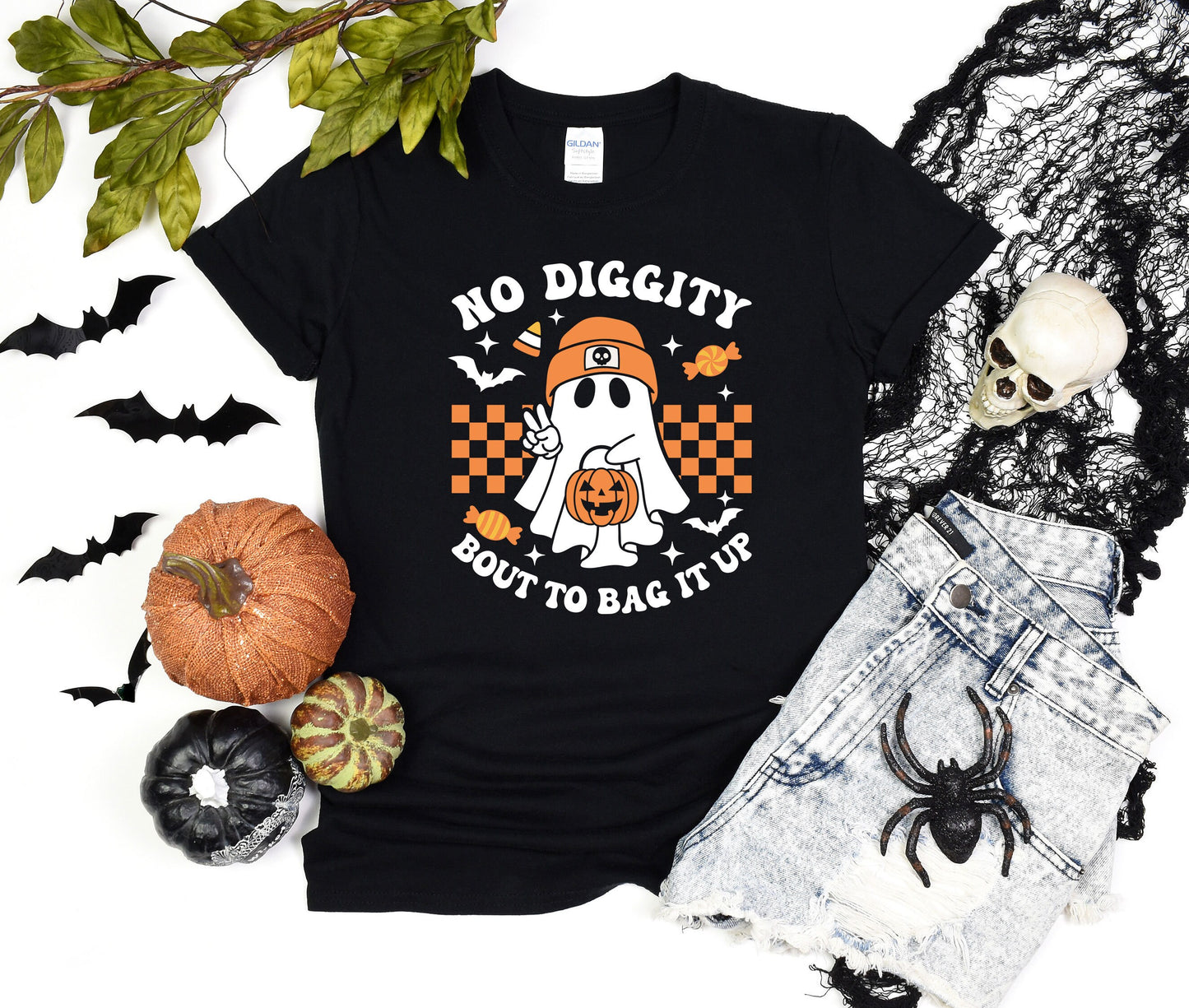 No Diggity Bout to Bag it up Custom Halloween T-Shirt, Comfort Halloween Tee, Team Halloween  Shirt, Retro Halloween Shirt, Halloween Gift