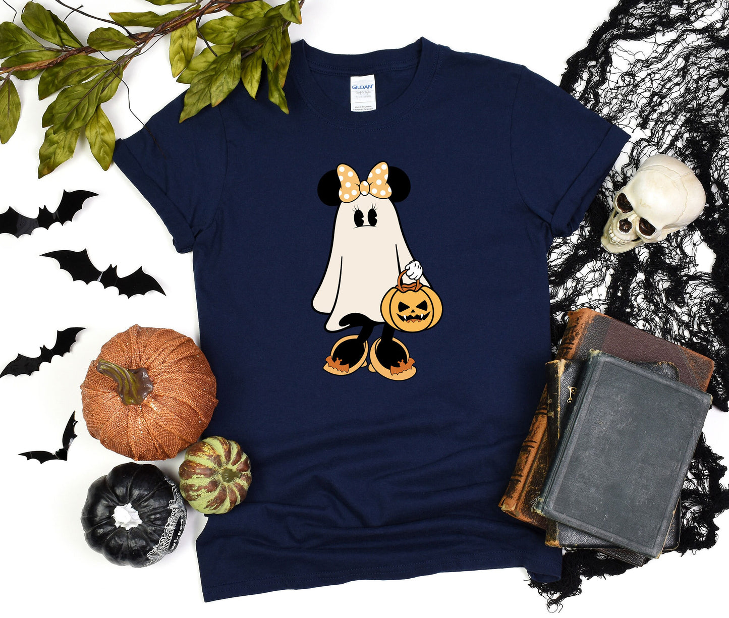 Minnie Ghost Halloween Shirt, Disney Retro Minnie Spooky Season Tee, Minnie's Not So Scary Halloween T-Shirt, Halloween Gift Pumpkin Shirt