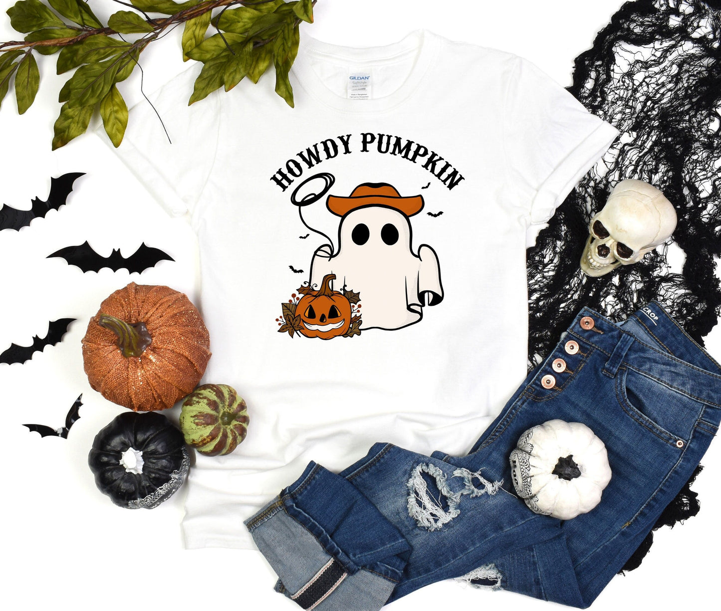 Howdy Pumpkin Country Shirt, Cowboy Ghost Tshirt, Western Halloween Shirt, Cute Spooky Shirt, Cowgirl Halloween, Halloween pumpkin Tee