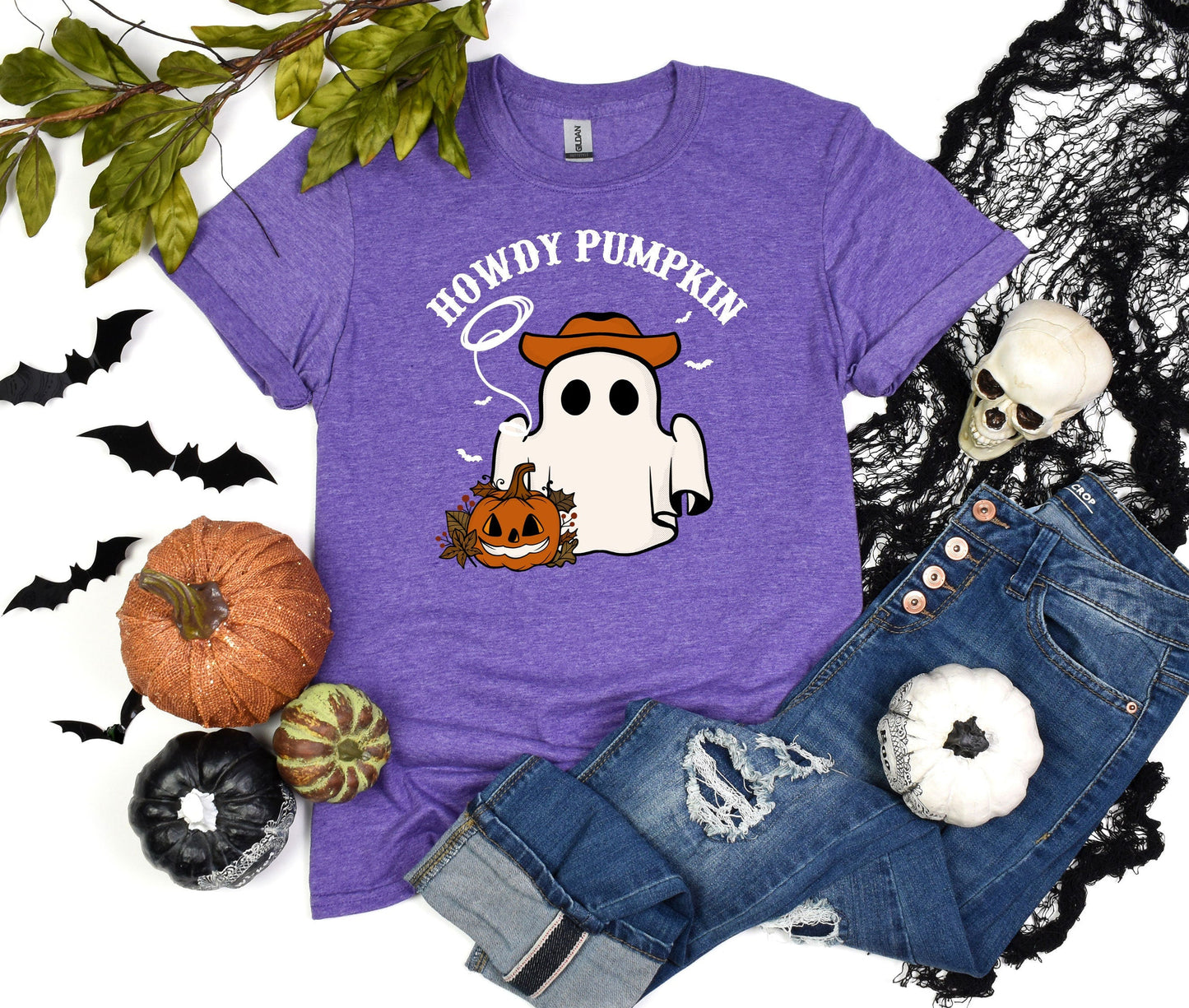 Howdy Pumpkin Country Shirt, Cowboy Ghost Tshirt, Western Halloween Shirt, Cute Spooky Shirt, Cowgirl Halloween, Halloween pumpkin Tee