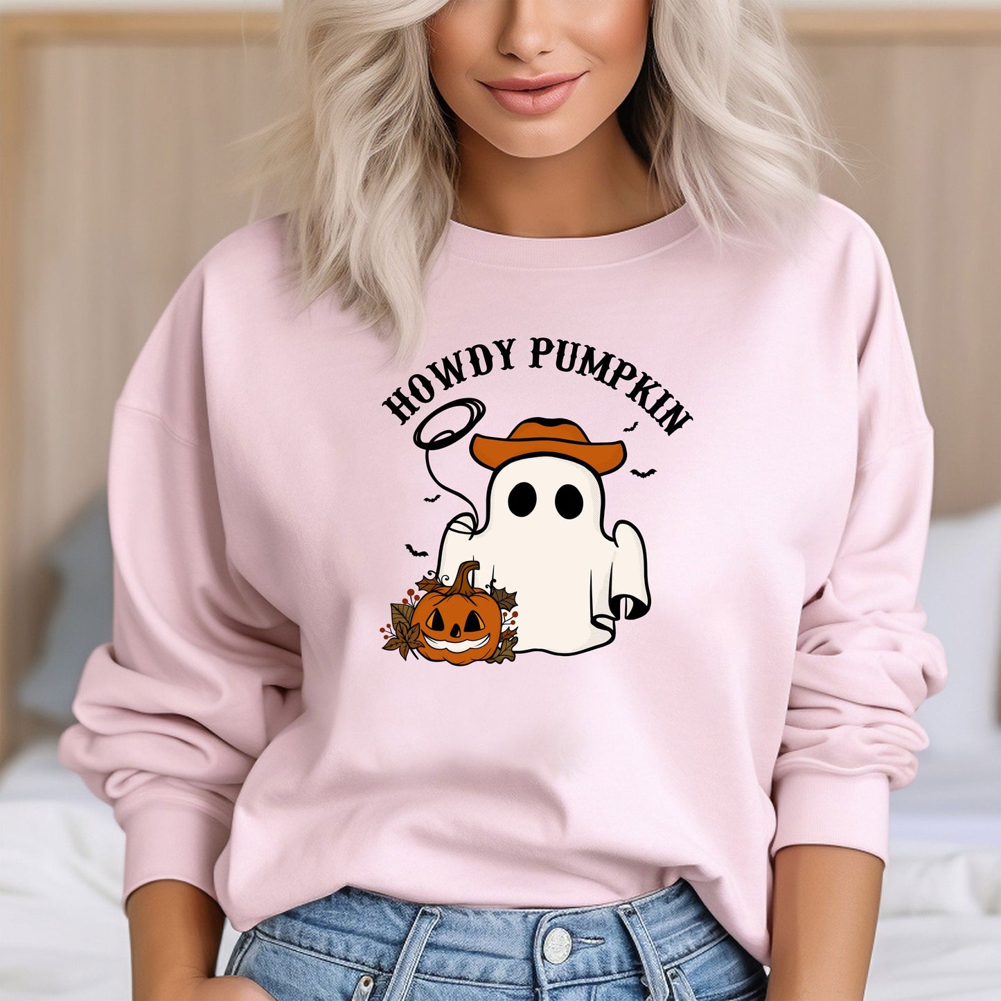 Howdy Pumpkin Ghost Custom Halloween Sweat, Comfort Halloween Hoodie, Team Halloween Sweatshirt, Retro Halloween Shirt, Cute Unique Gift