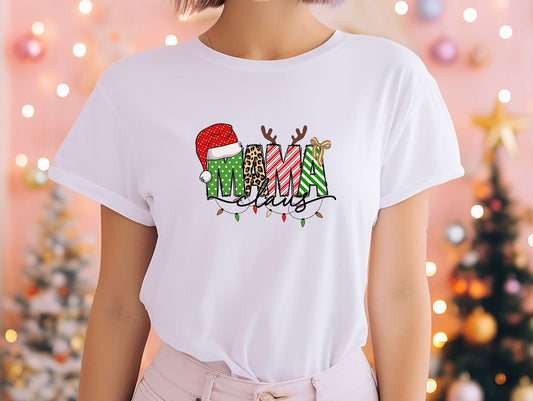 Mama Claus T-Shirt, Christmas Shirt For Woman, Christmas Mama Shirt, Gift For Mom, Cute Christmas Tee, Christmas Gift for Her, Holiday Shirt