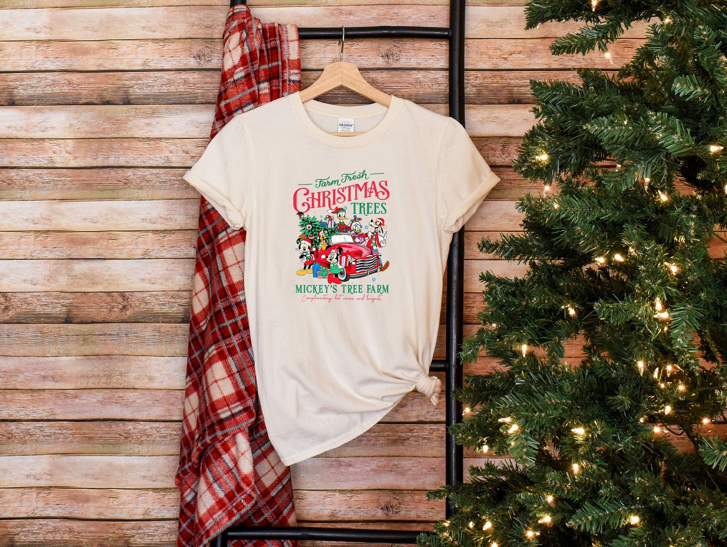 Farm Fresh Christmas Trees Shirt, Disneyland Christmas Shirt, Disney World Xmas T-Shirt, Mickey's Tree Farm Shirt, Disney Characters Tee